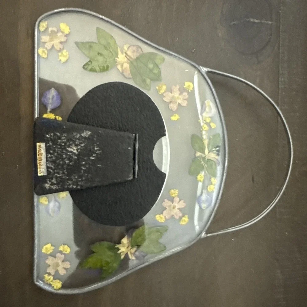 Vintage Pressed Spring Flowers Lead & Glass Picture‎ Frame 3